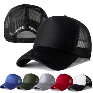 Unisex Cap Casual Plain Mesh Baseball Cap Adjustable Snapback Hat For Women Men Hip Hop Trucker Cap Streetwear Dad Hat