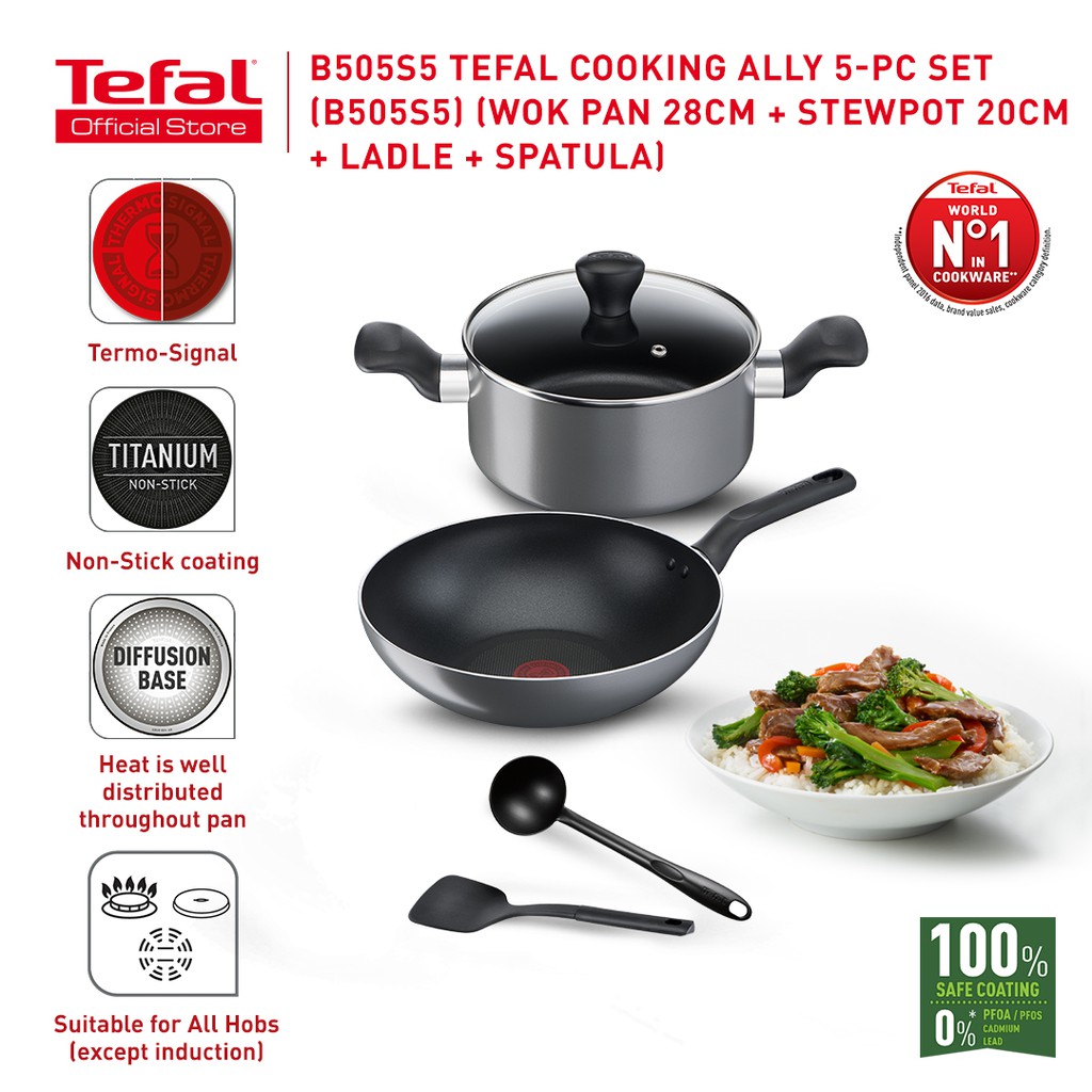 Tefal Cooking Ally (5 Pcs/Set) B505S5 Shopee Malaysia
