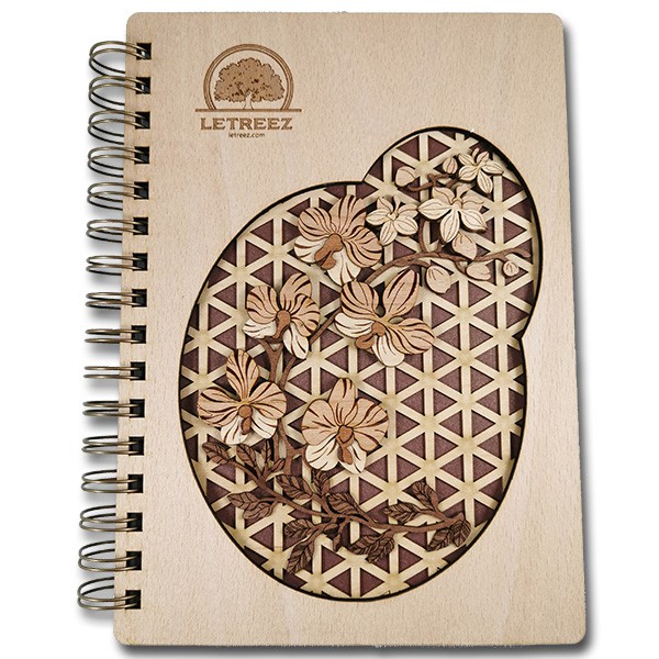 Letreez Signature Wood Veneer Wire-O Notebook (Customised Logo) Corporate Gift Door Gift