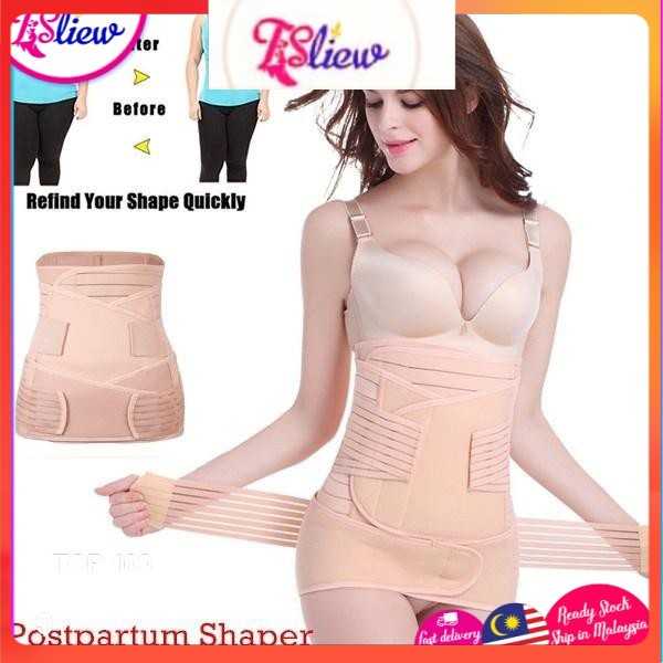 Postpartum Bengkung Moden Abdomen Slimming Belly Belt Tummy Control 3 In 1 Set