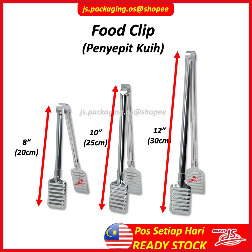 Stainless Steel Tongs Serving Food Clip /Food Tong / Penyepit Kuih ...