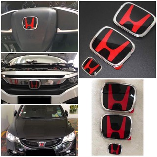 HONDA CIVIC FB Red u0026 Black H Logo / Emblem (Front u0026 Rear)  Shopee 