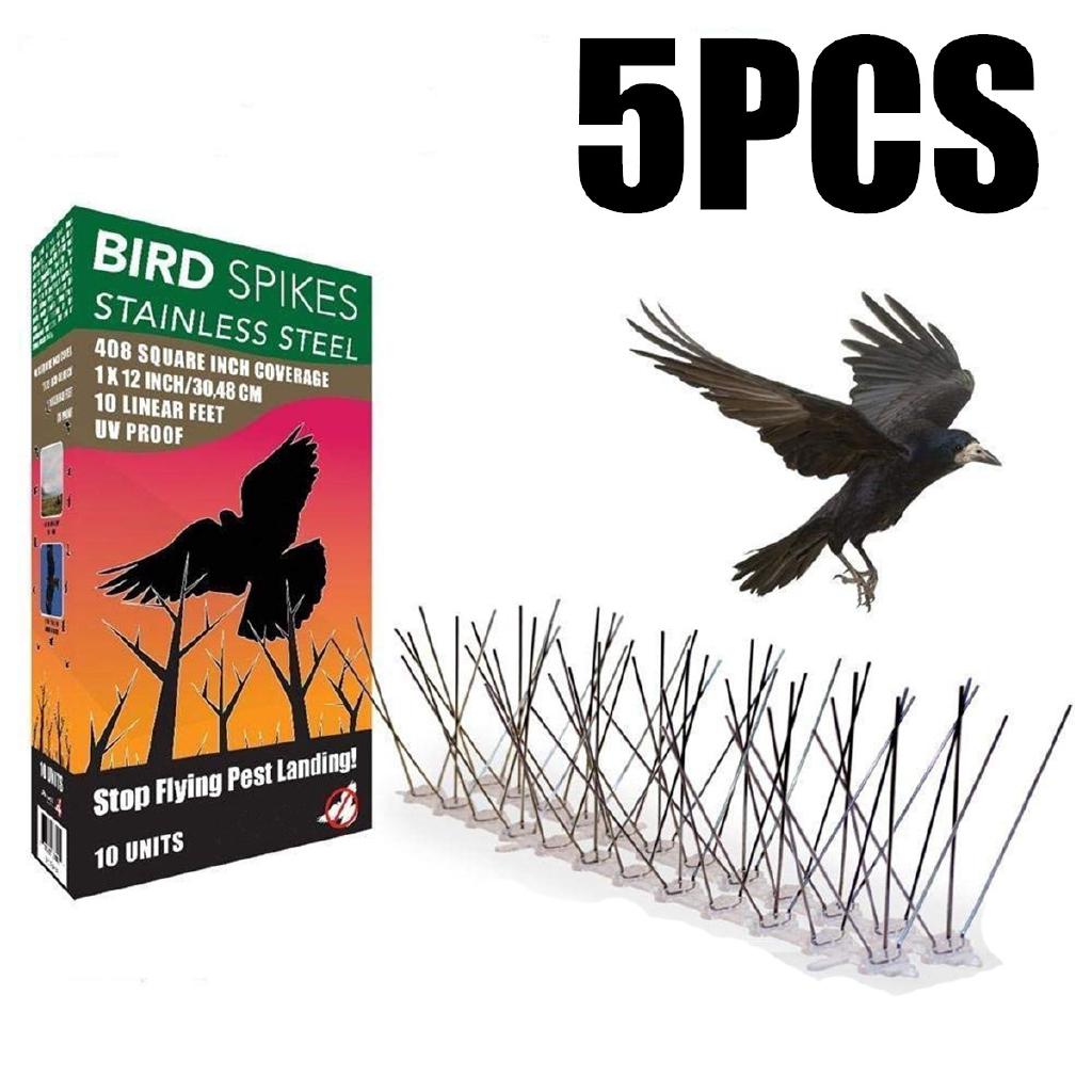 5PCS 50cm Anti Bird Spikes Stainless Steel Pest Strips Pigeons Control