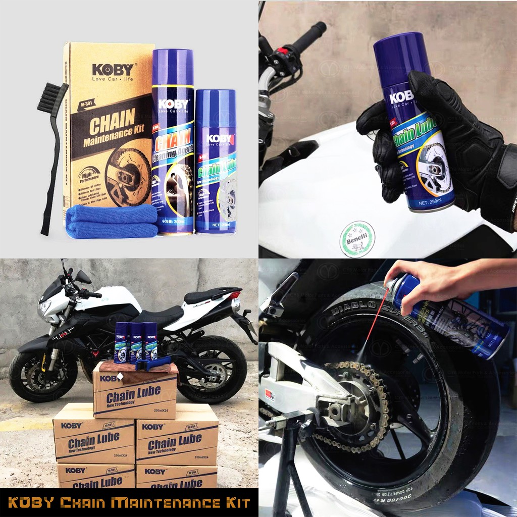 Koby Chain Maintenance Kit Chain Lube Chain Cleaning Chain Spray Brush Motor Berus Spay Rantai Cleaning Towel Bicycle