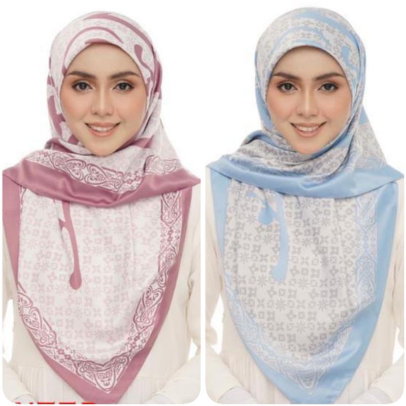 Tudung Bawal Satin Printed Eid Mubarak Bidang 45 Aisyah Exclusive