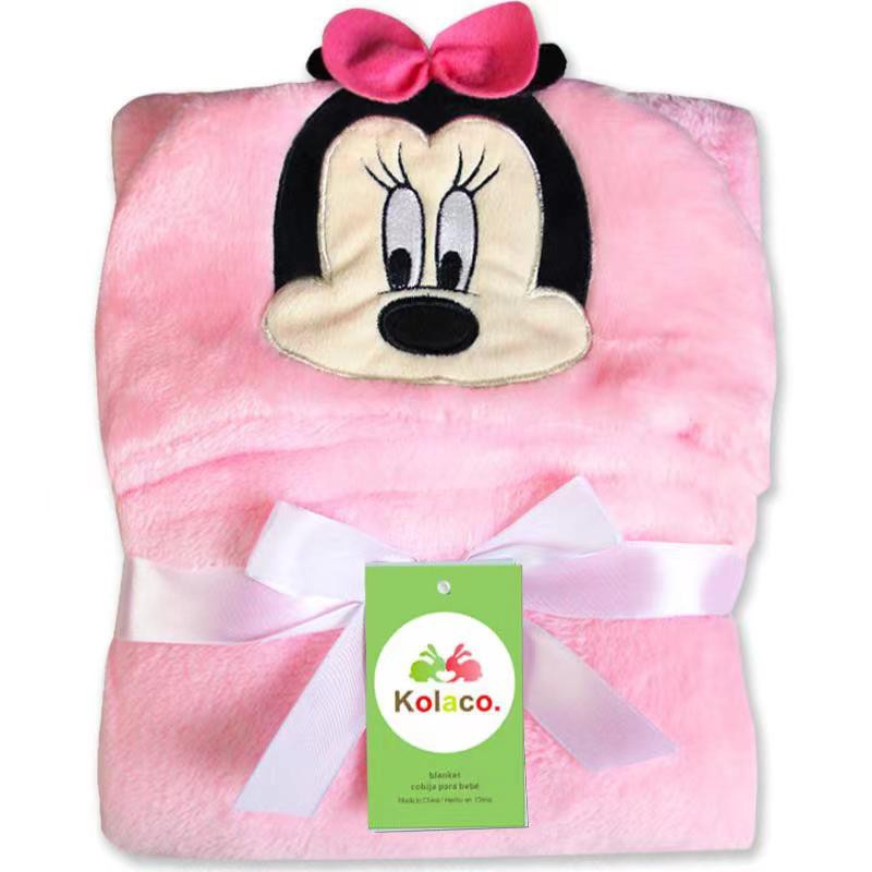 Newborn hooded blanket baby swaddle fleece blanket flannel hoodie towel bath cape kids children bedung bayi selimut