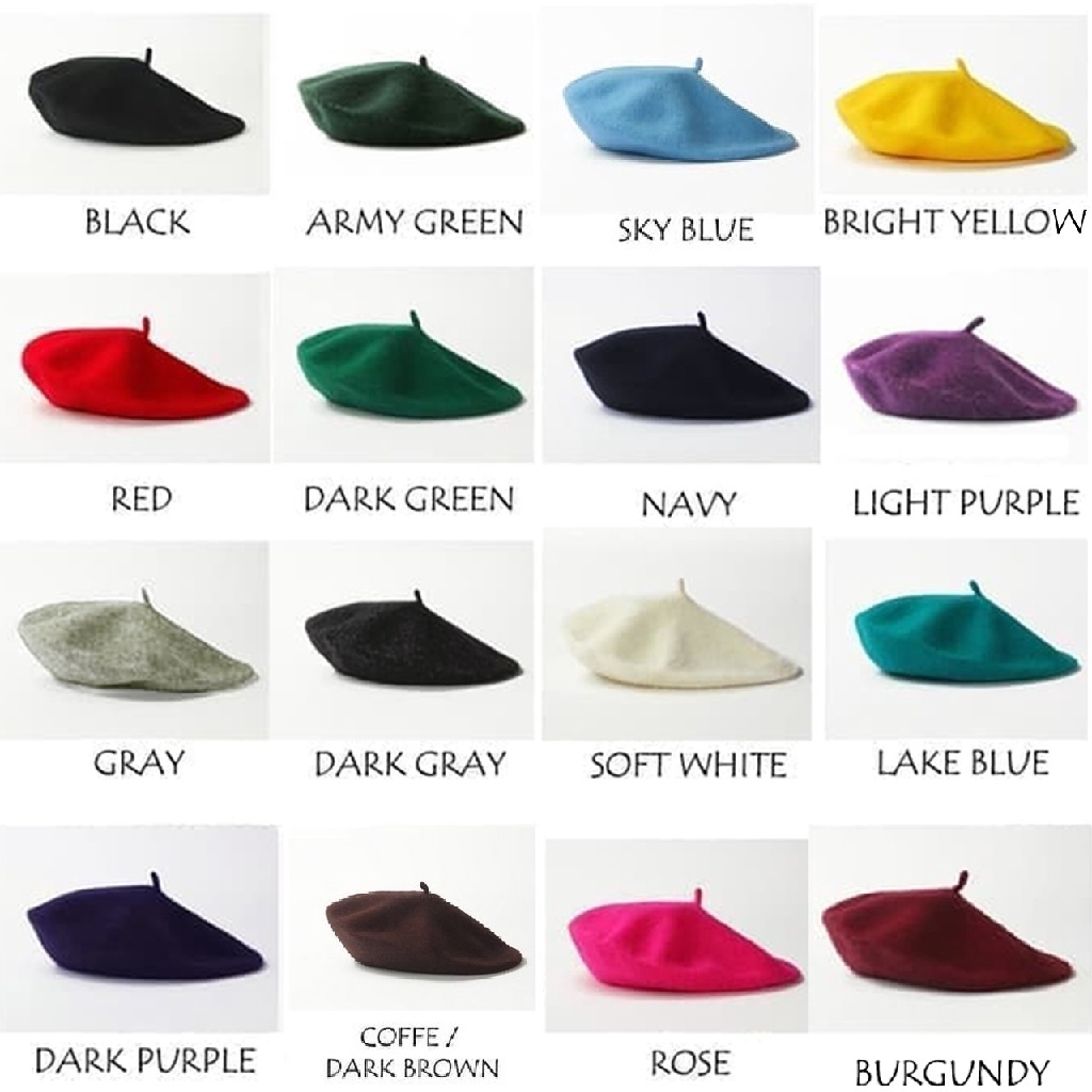 Part 1 / 2: Baret / Beret / Topi Painter Korea (Per Pc)  Shopee 