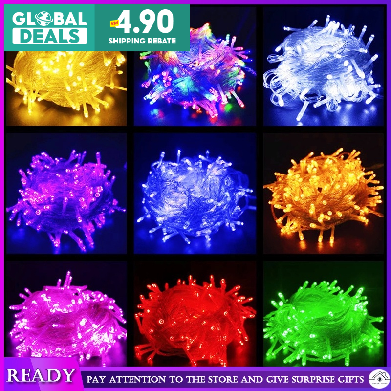 💡READY STOCK💡10M 100 LED 20M 200 LED String Fairy Lights Colorful ...