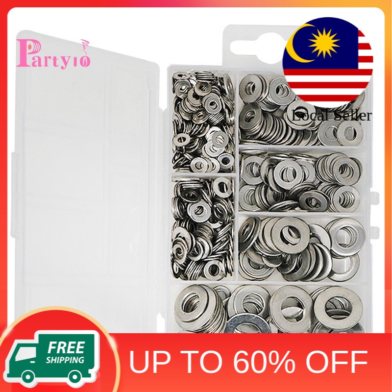660 Pcs/Set M3 M4 M5 M6 M8 M10 Washer Spacers Stainless Steel Kit .