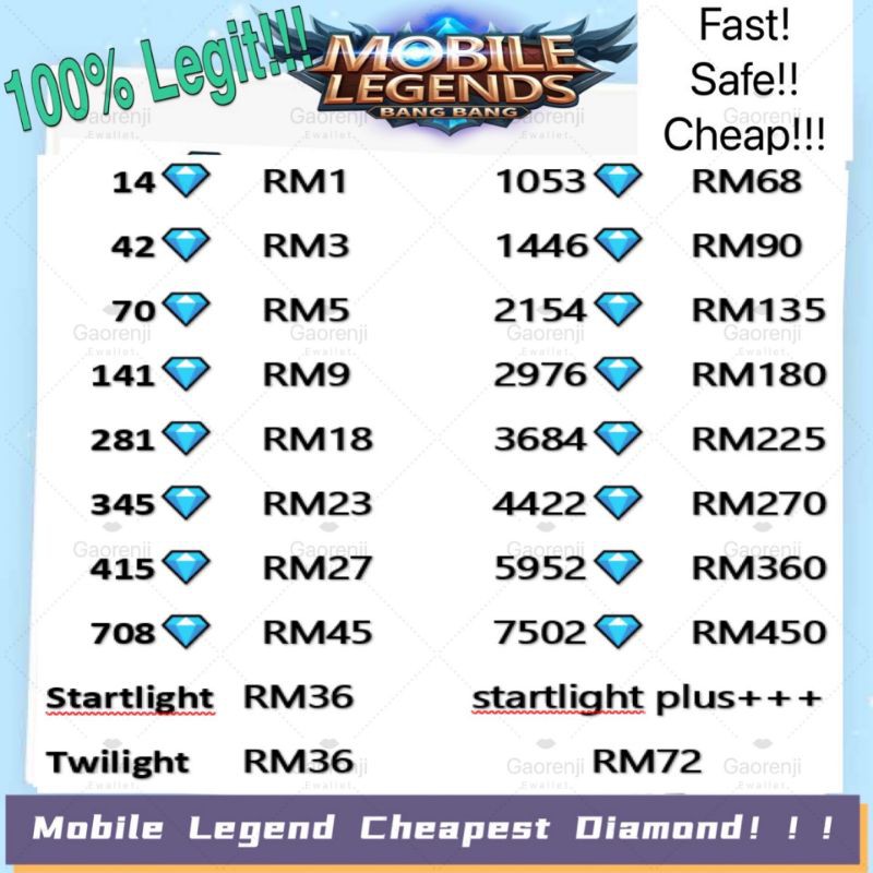 Admire Mobile Legend Diamond Cheapest In Market Mlbb Direct Top Up Fast Shopee Malaysia