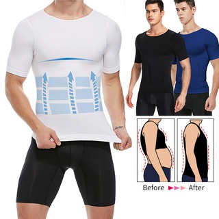 Men's Compression Undershirt Slimming Workout Tops Abs Abdomen Slim Body Shaper