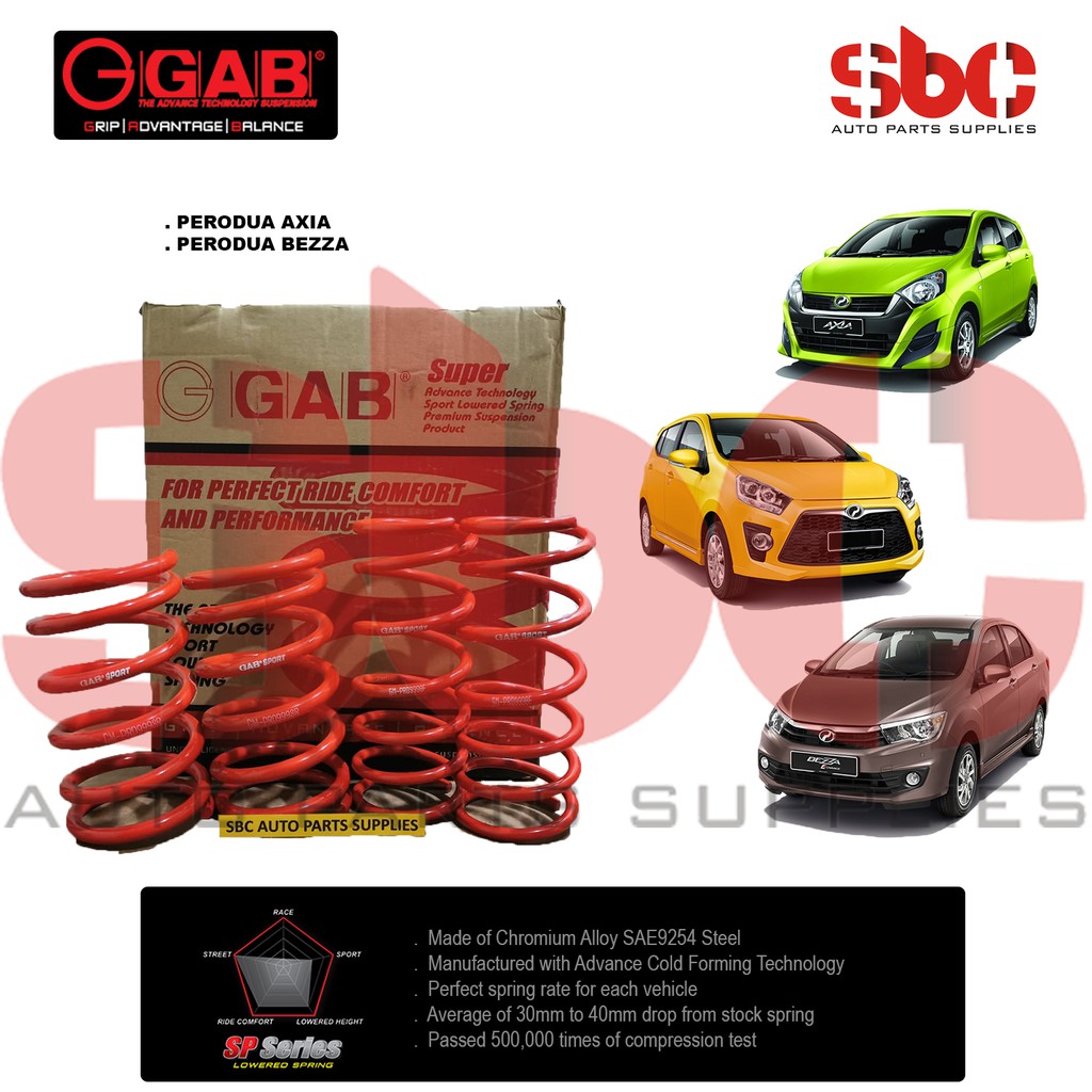 SBC AUTO - GAB SPORT COIL SPRING PERODUA AXIA / BEZZA 