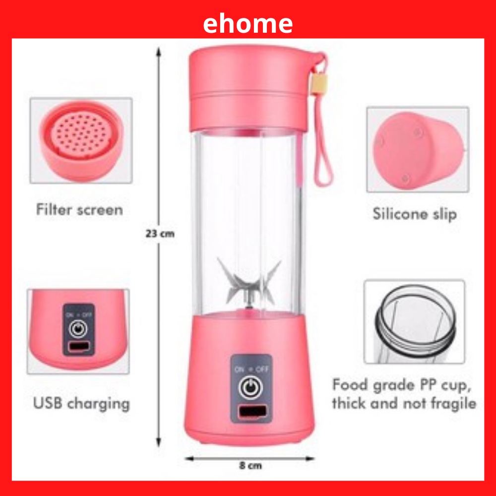 Rechargeable Fruit Juicer Blender Cup Bottle ( 6 PISAU ) Electric ...