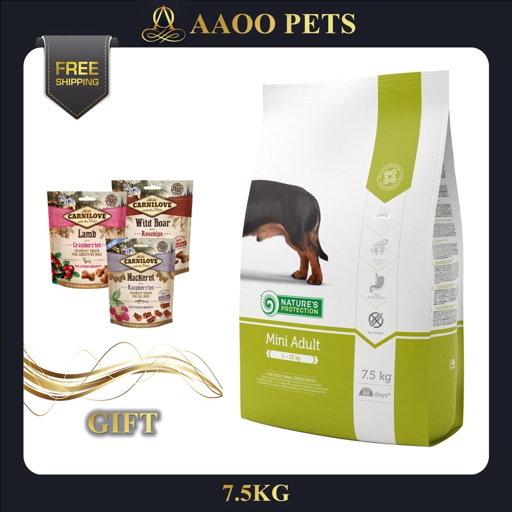 Nature S Protection Dog Food Mini Adult 7 5kg Free Carnilove Treats X 2 Randomly Shopee Malaysia