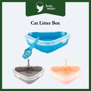 Buy [ READY STOCK ]❤️Triangle Cat Litter Box (FREE SCOOP)/Tiga 