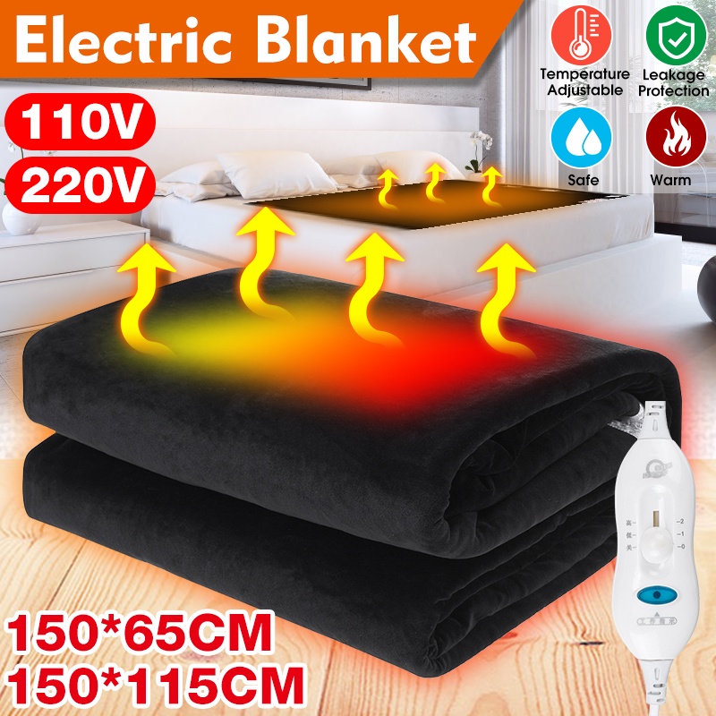 110V/220V 150cm Electric Blanket Heated Double Thermal Blanket Adjustable Electric Warmer Electric Heating Blanket