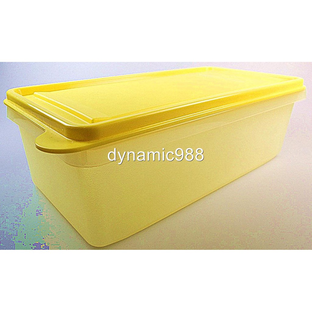 1 X NEW TUPPERWARE RECTANGULAR FRESH KEEPER YELLOW 2.1 LTR  LIMITED RELEASE