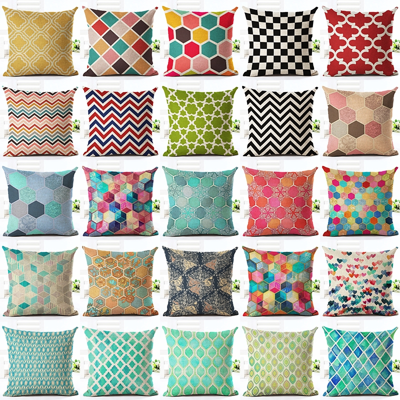 Random Sofa Cushion Cover 45 45 Cm Pillowcase Cotton Linen Pillow