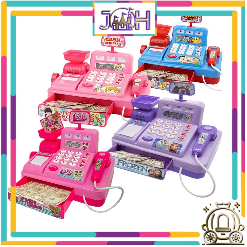 Cash Register Set Pretend Kids Toys Supermarket Cashier Toys Music & Light Kids for Girl Mainan Budak Perempuan Lelaki