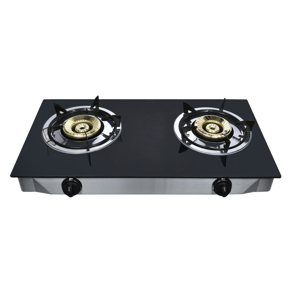 Tempered Glass Gas Stove Build In Table Top with 2 Burner Stove Cooker