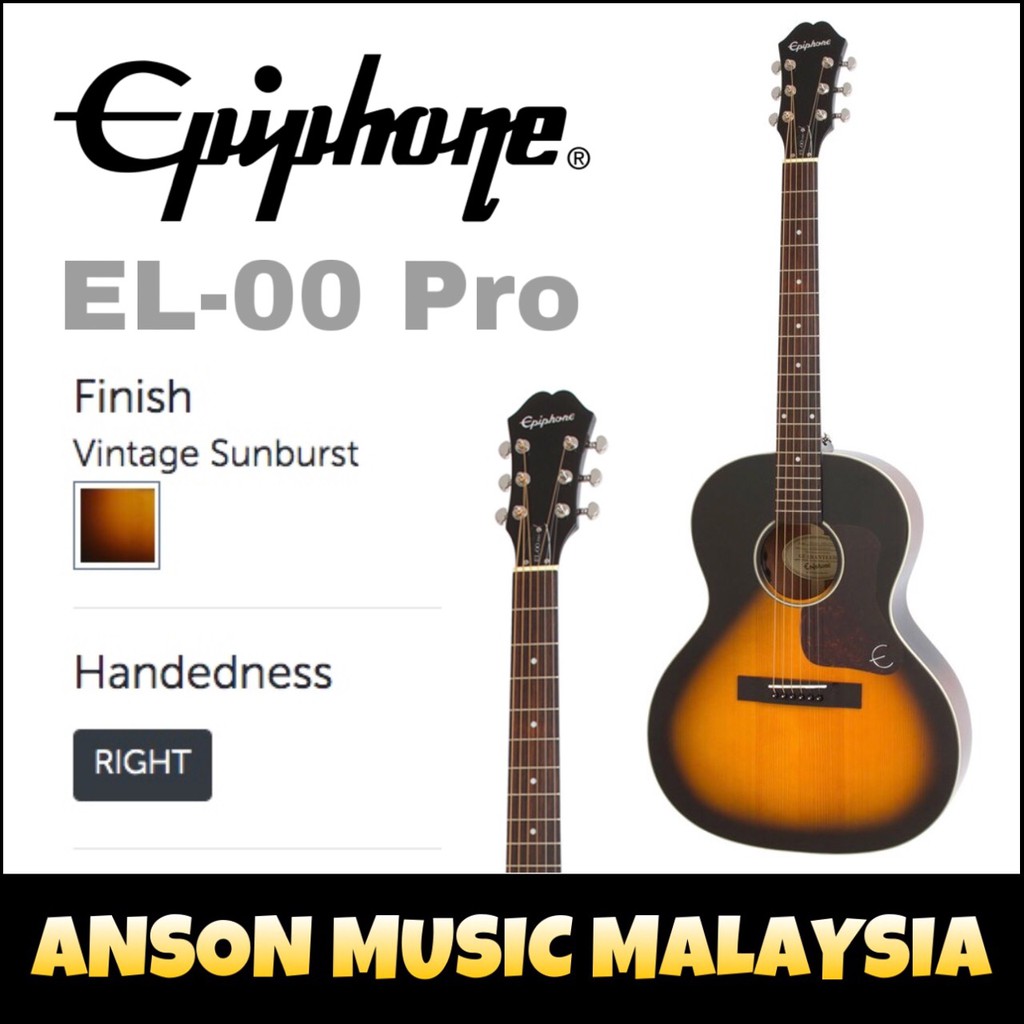 Epiphone El 00 Pro Acoustic Electric Guitar Vintage Sunburst El00 Pro El00pro Shopee Malaysia