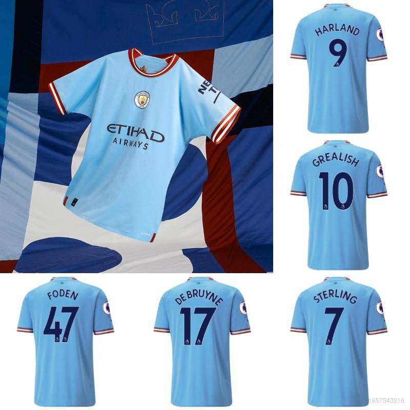 FTB 2022-2023 Manchester City Football Jersey Tshirt Sterling Haaland ...