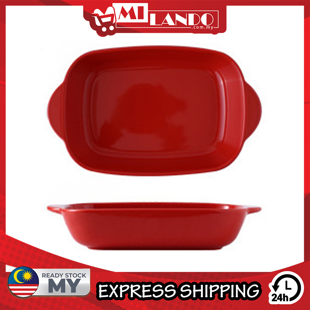 MILANDO Ceramic Baking Pan Dressing Plate Tableware Bowl Microwave Oven Baking Pan (Type 9)