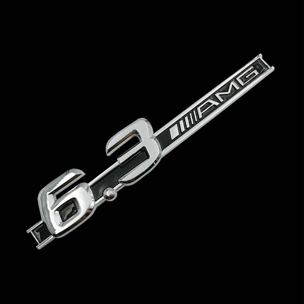 2pcs Metal New Car Chrome Badge Emblem for 6.3 AMG for Mercedes Benz S63 E63 CL63 C63