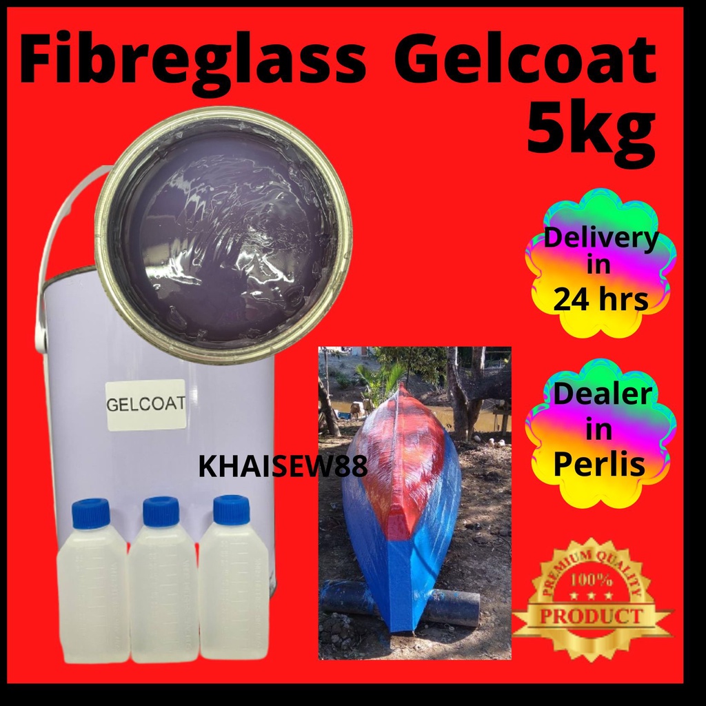 Gelcoat Fibreglass / Gel coat Fiberglass / Fiber Bot 5kg with Catalyst