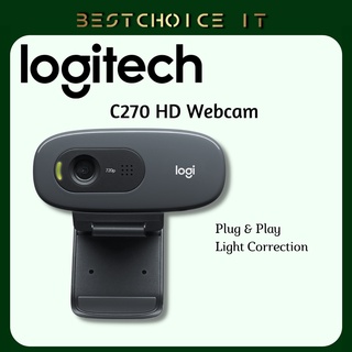 Logitech C270 HD Webcam, 720p Video with Noise (Black)