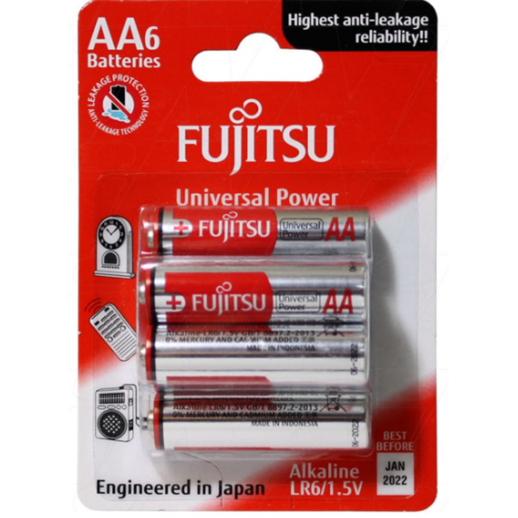 Fujitsu Alkaline Battery Universal Power Aa 6pcs Lr66bfu W Fi Shopee Malaysia 5025