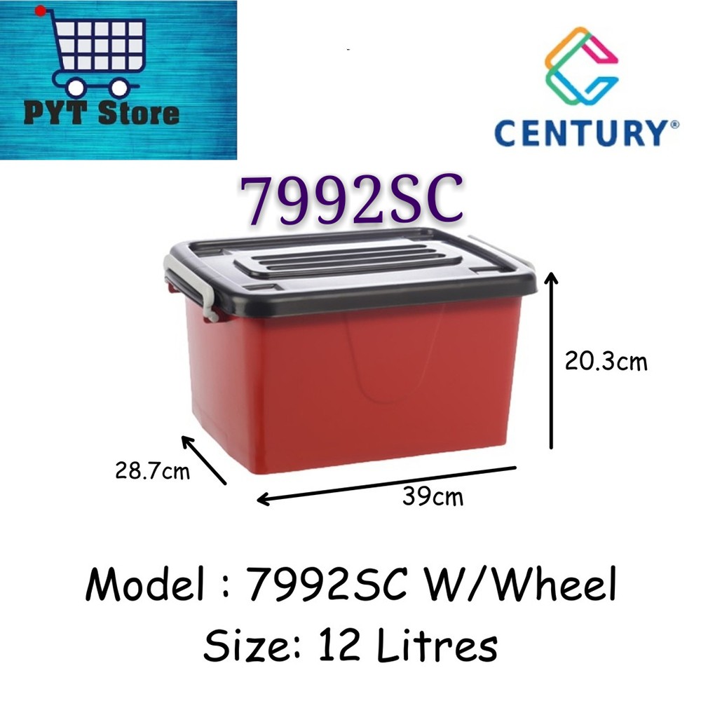 PYT STORE Century Storage Box With Wheel 12 Litres - 7992SC | Shopee ...