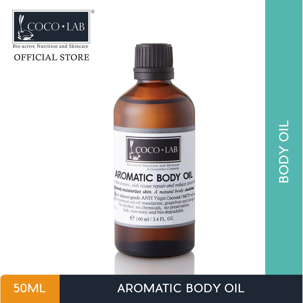 COCOLAB Aromatic Body Oil (50ml) Light-weight Moisturizer [Suitable for eczema, rashes and 100% natural ingredients]