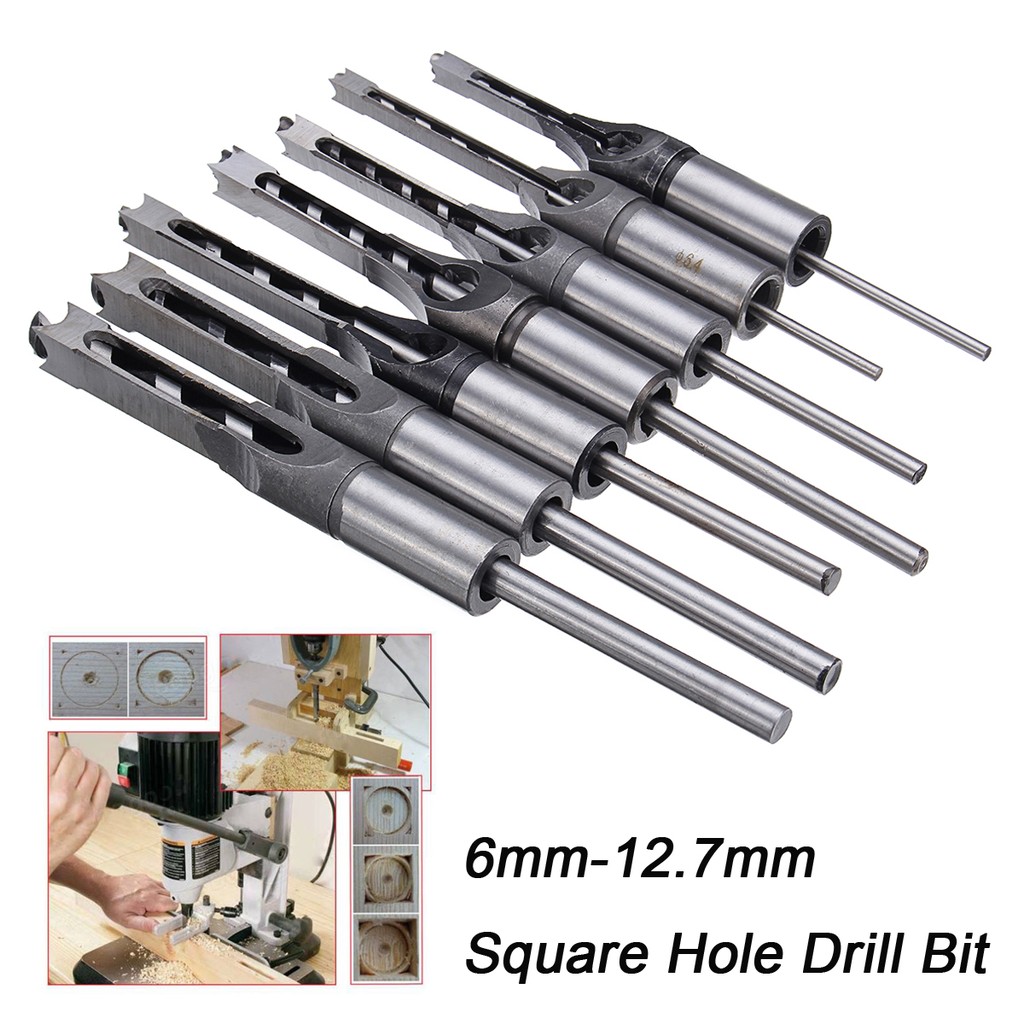 Square Hole Saw Drill Bit Auger Mortising Chisel Carve Woodworking