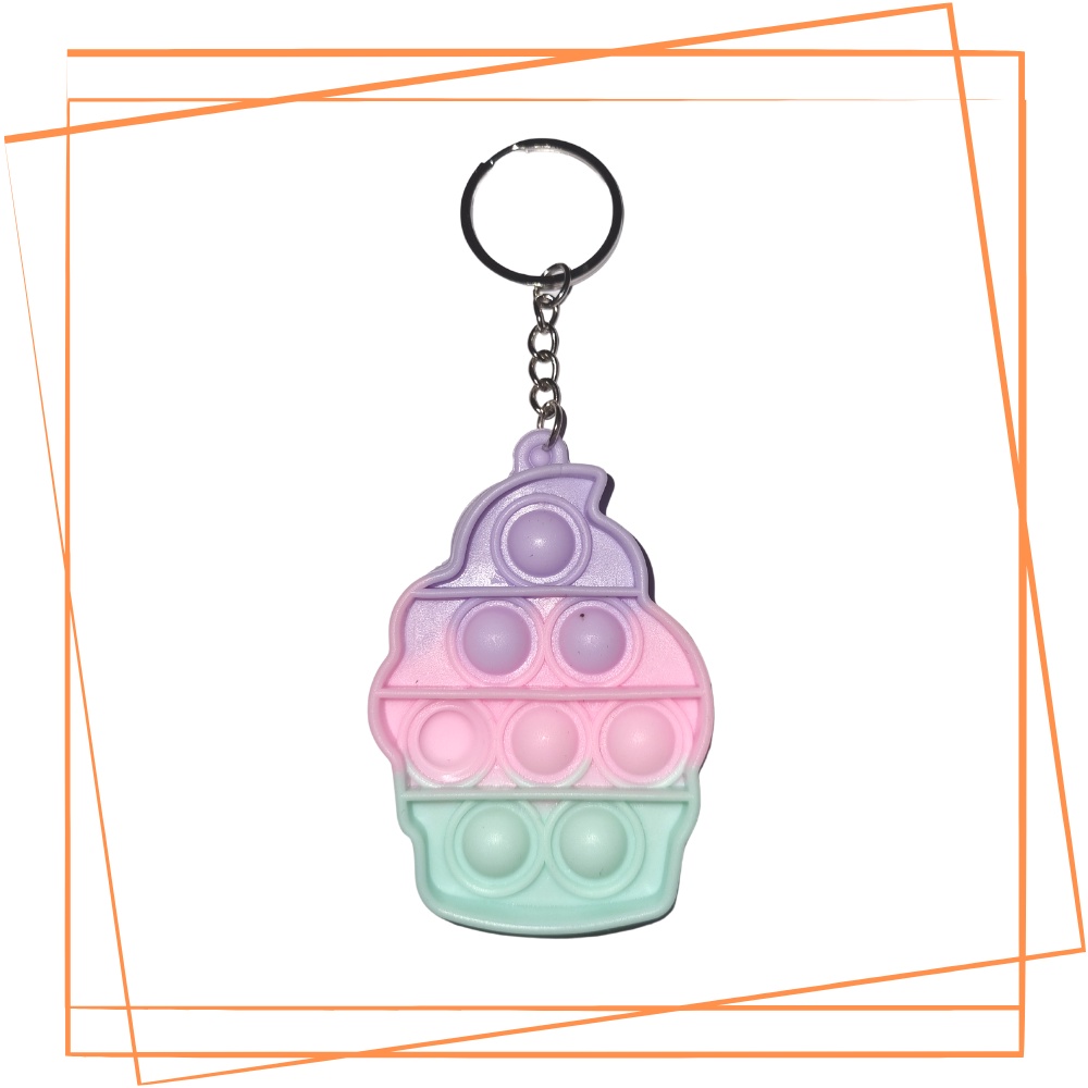 Pop It Fidget Keychain 6cm Macaron Colour | Murah | Toys | Car | Bag