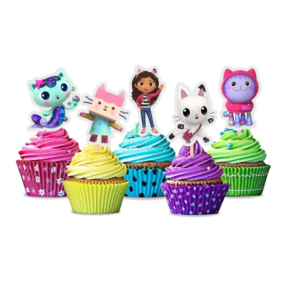 25pcs Gabby's Dollhouse Cupcake Topper | Shopee Malaysia