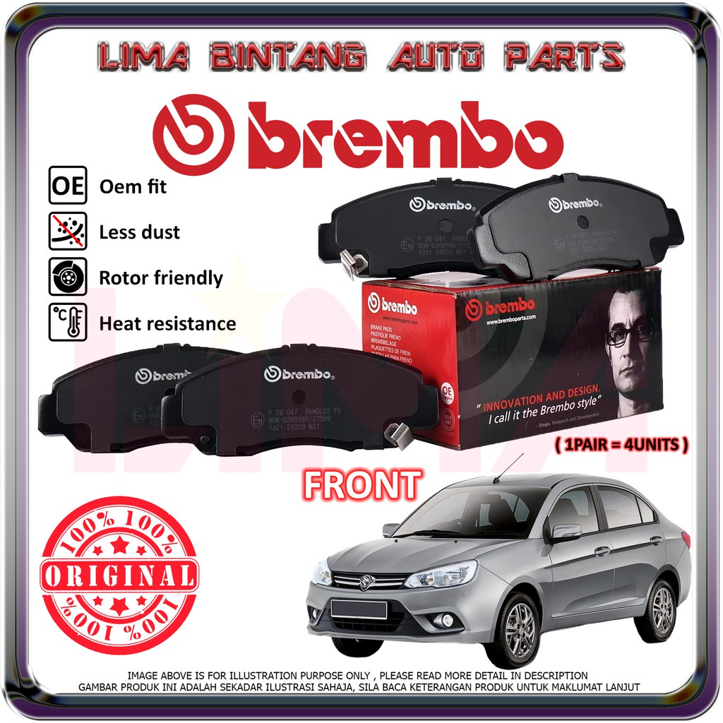 Proton Saga VVT Front Brake Pads , Disc Brake Pad Brembo *Original