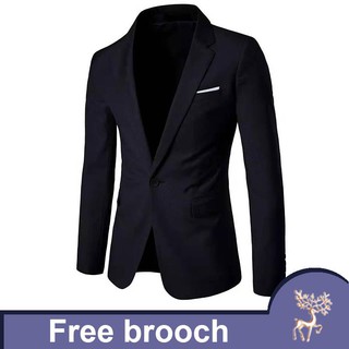 Men Blazer  Suit Men Casual Jacket Latest Coat Designs Blazers Men Clothing Plus Size S-6XL Free Gift Brooch