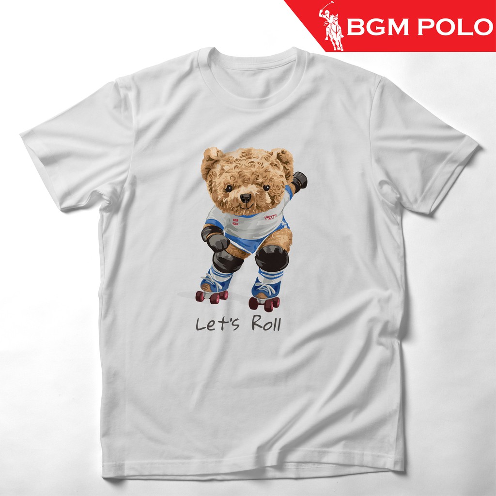 J X Bgm Polo Unisex T Shirt Bear Print Design 1 Lets Roll Bp Utbplrd1 Glg Shopee Malaysia