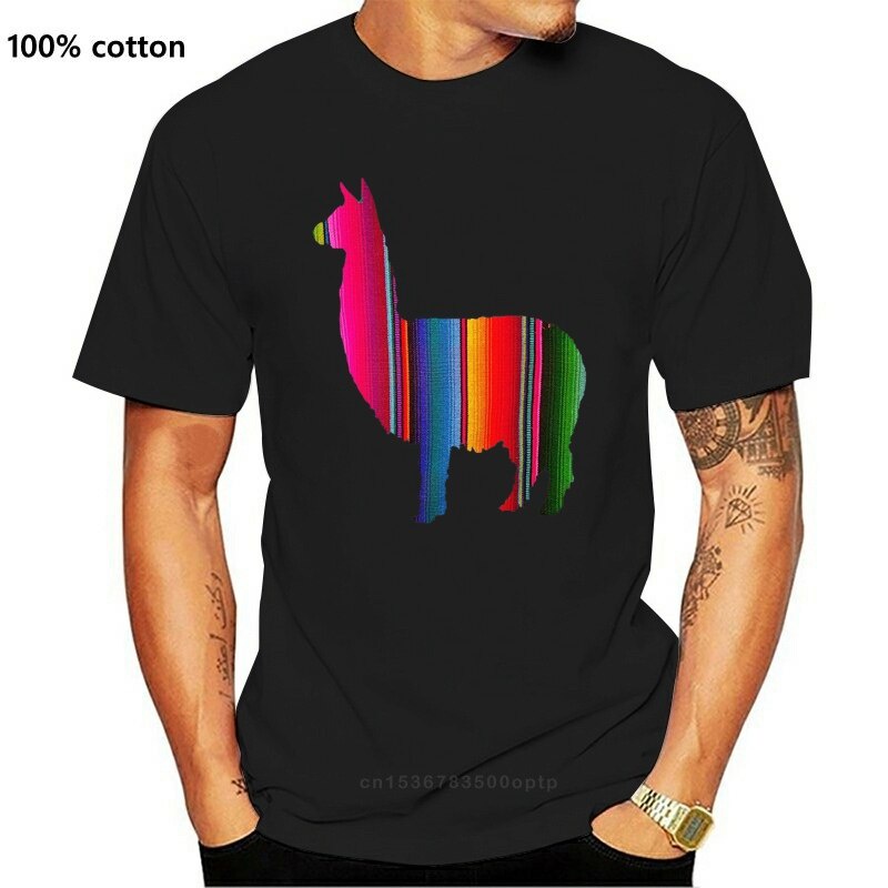 O-neck Fashion Casual High Quality Print T Shirt Llama Alpaca Aguayo Inca Textile T-shirt