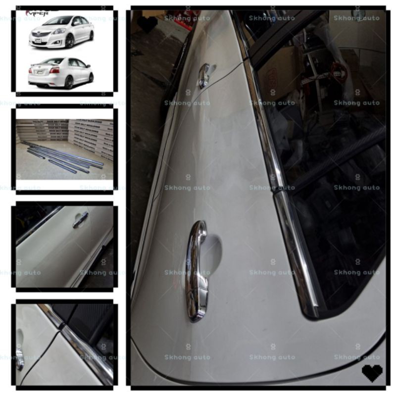 Toyota vios ncp 93 20082013 door window trim chrome / door molding