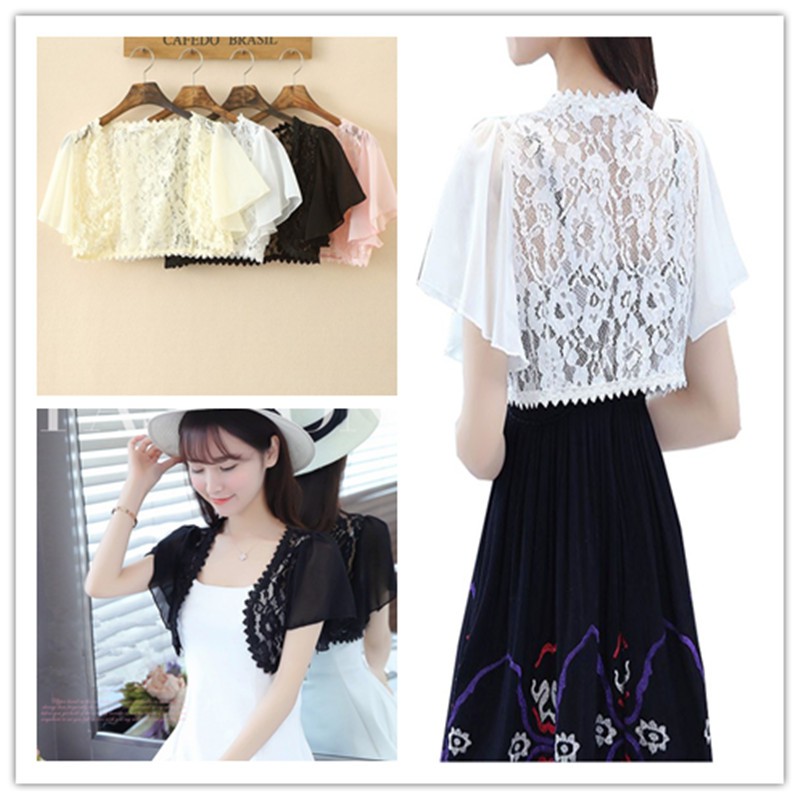 black lace cardigan short