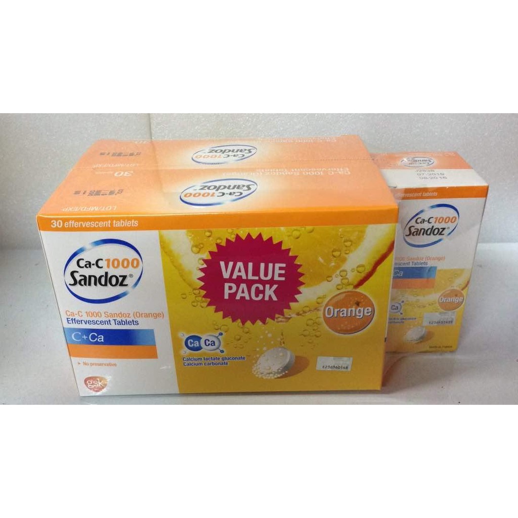 Sandoz Ca C 1000mg Vitamin C 260 Calcium 6x10s 10s New Packing Shopee Malaysia