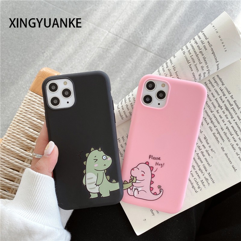 Cute Cartoon Dinosaur Casing Iphone 12 13 Pro Max Mini Se X Xs Max Xr 6 6s 7 8 Plus Phone Case Silicone Soft Cover Shopee Malaysia