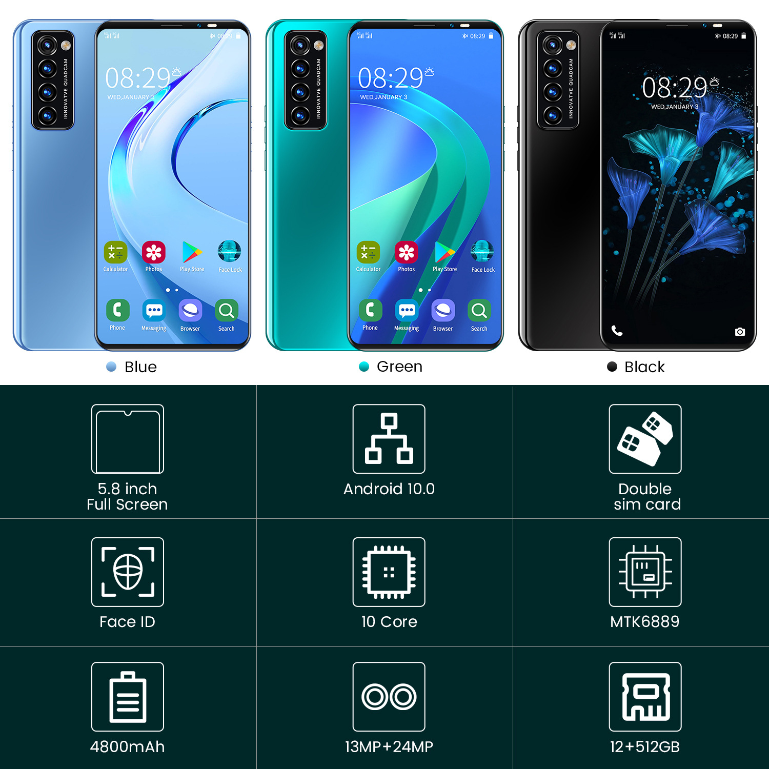 Telefon Pintarrino4 Pro Gerak Hati Telefon Bimbit Skrin Besar Android Shopee Malaysia