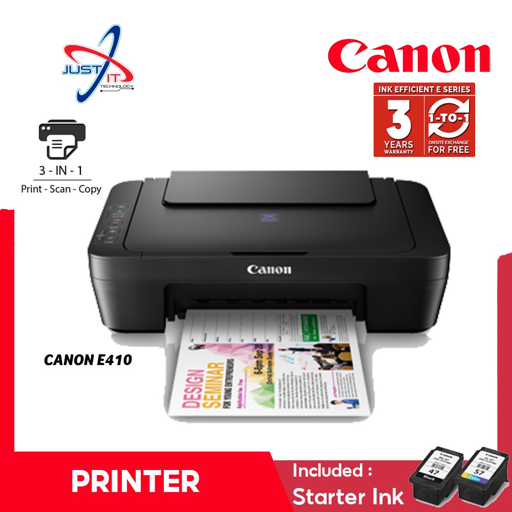 Canon 3 In 1 E410 Inkjet Printer