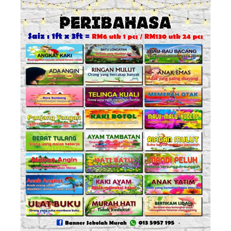 Banner Keceriaan Bahasa Melayu Peribahasa | Shopee Malaysia