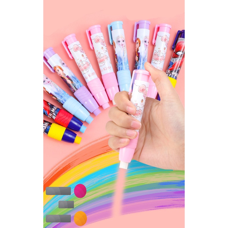 Creative Press Pen Shaped Eraser Writing Drawing Pencil Erase Rubber ...