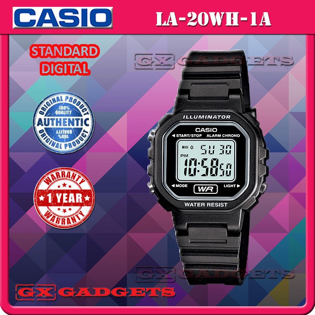 Casio La wh 1a Standard Digital Watch Alarm Calendar Stopwatch Light La wh Shopee Malaysia