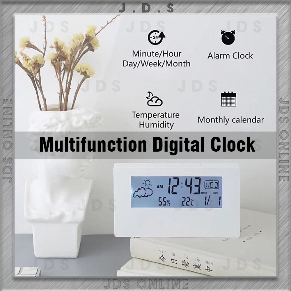 Multifunction Digital Time Table Clock Study Desk Table Decoration Jam ...